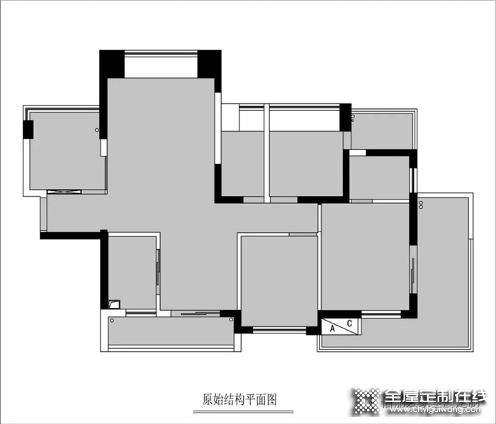 佰麗愛家定制藍色+胡桃木家具，這個四居室有點不一樣哦