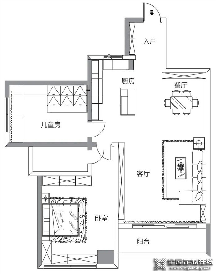 全友全屋案例丨96㎡溫馨二居，開(kāi)放式+分區(qū)定制柜，實(shí)用才是王道！