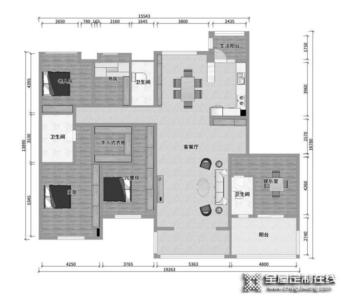 博洛尼全屋定制家裝案例 | 光影變換，呈現(xiàn)空間的通透感