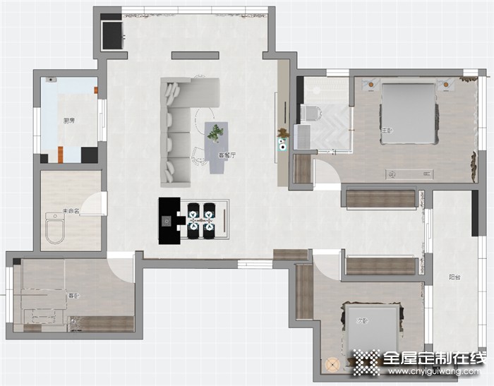 博洛尼全屋定制實景案例 | 156㎡楚天都市朗園 · 現代簡約