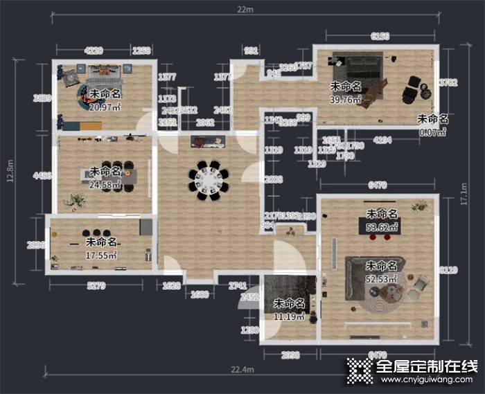 兔寶寶全屋定制281㎡簡約大平層，理想的家居生活享受