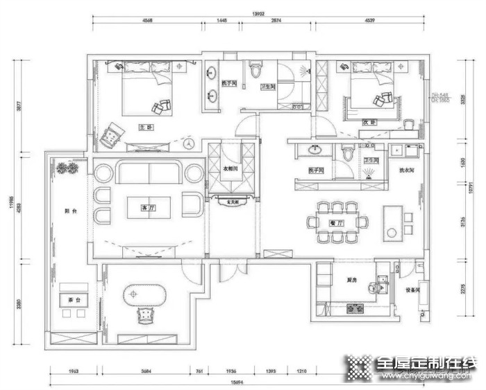 美蝶全屋定制實景案例 | 152㎡一品人家·貴族輕奢