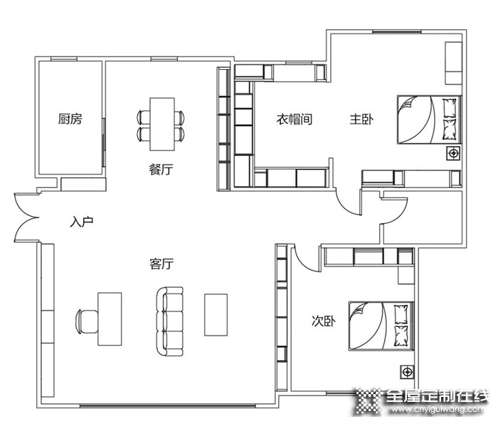 全友全屋案例丨輕奢元素+時尚配色，這套 116㎡兩室值得夸100遍！